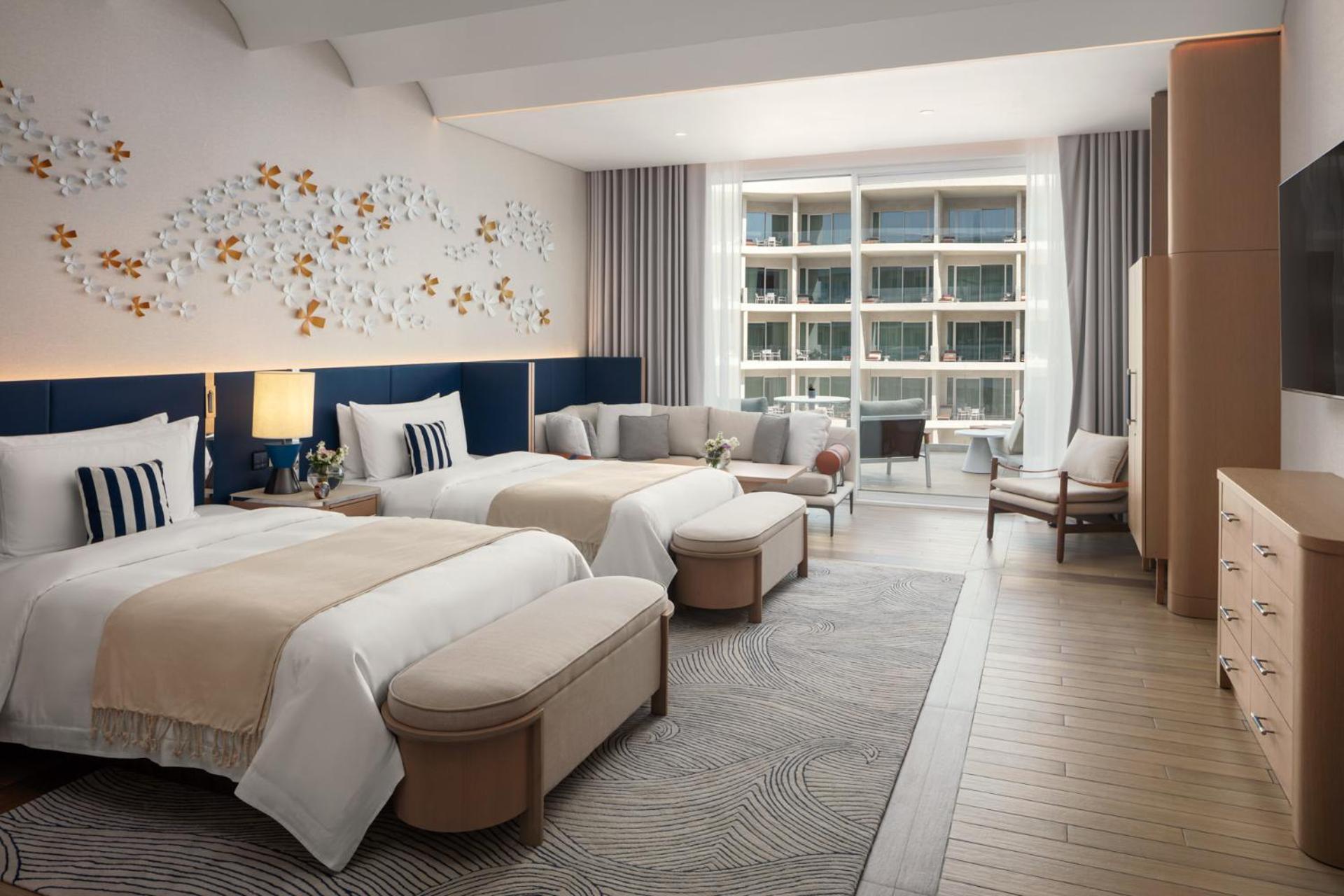 Chambre Lits Jumeaux de Luxe avec Vue sur la Piscine