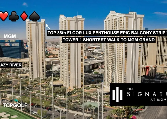 Signature Mgm Top 38Th Floor Penthouse, Best Deluxe Balony Strip View Suite, No Resort Fee, Free Valet, Shortest Walk 2 Mgm Las Vegas